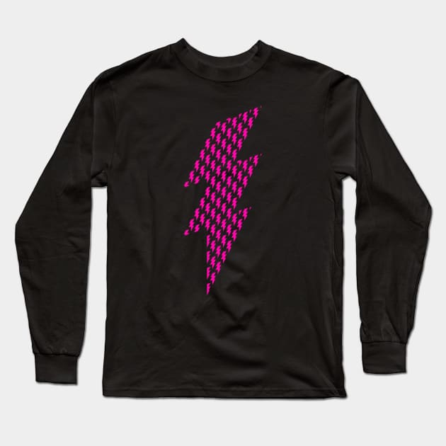 Pink power Thunderbolt Long Sleeve T-Shirt by iamstuckonearth